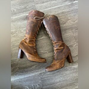 FRYE Villager Lace-Up Boots, Distressed Brown Leather Boots